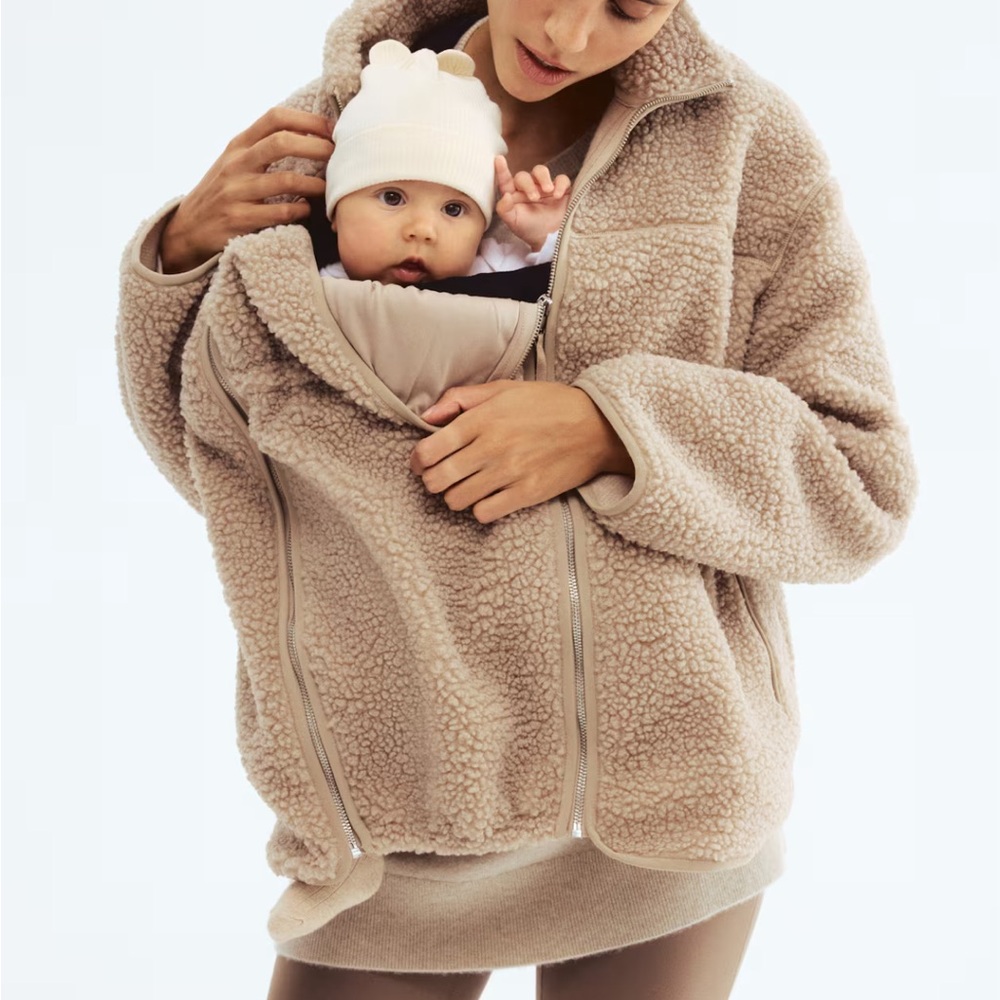 H&M Mama Before and After Baby Wearing Fleece Jacket NWT